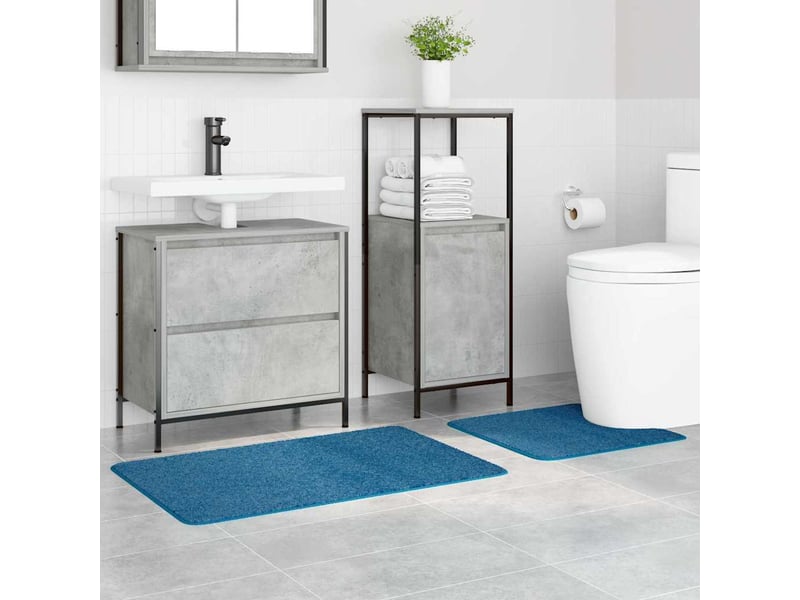 Ensemble de tapis de bain antidérapants 2 pc bleu 50 x 50 cm pp cf64740 - Conforama C