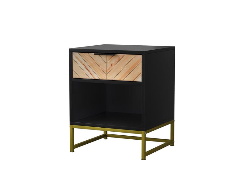  Table de chevet moderne, 1 tiroir et étagère ouverte, meuble d’appoint, 43 cm, rangement  - Conforama D