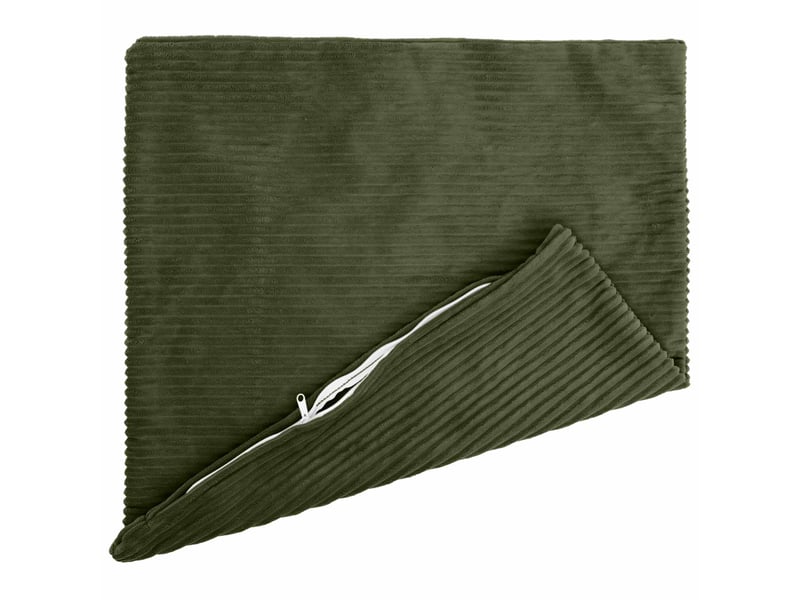  Lot de 2 housses de coussin heerlen vert 65 x 65 cm velours côtelé cf49485  - Conforama C