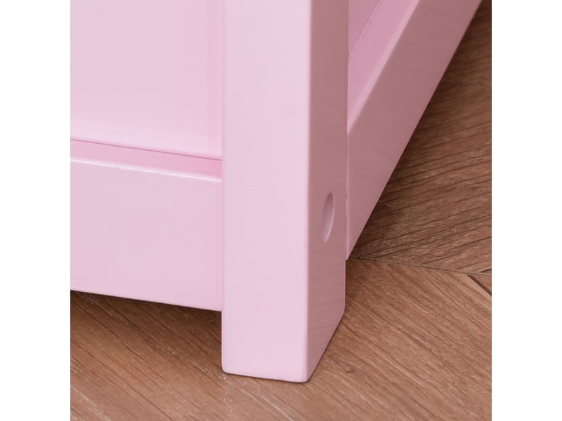  Coffre à jouet enfant banc de rangement enfant couvercle rabattable et charnières de sécurité 60 x 30 x 50 cm rose  - Conforama W