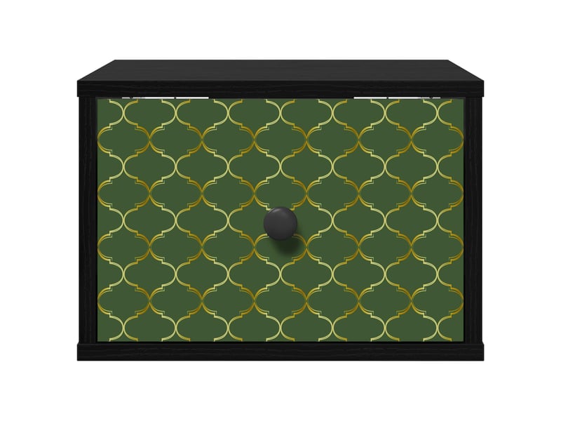  Table de chevet - cabinet de chevet - table de nuit mural geleen 2 pc chêne noir 36 x 33 x 25 cm  - Conforama D