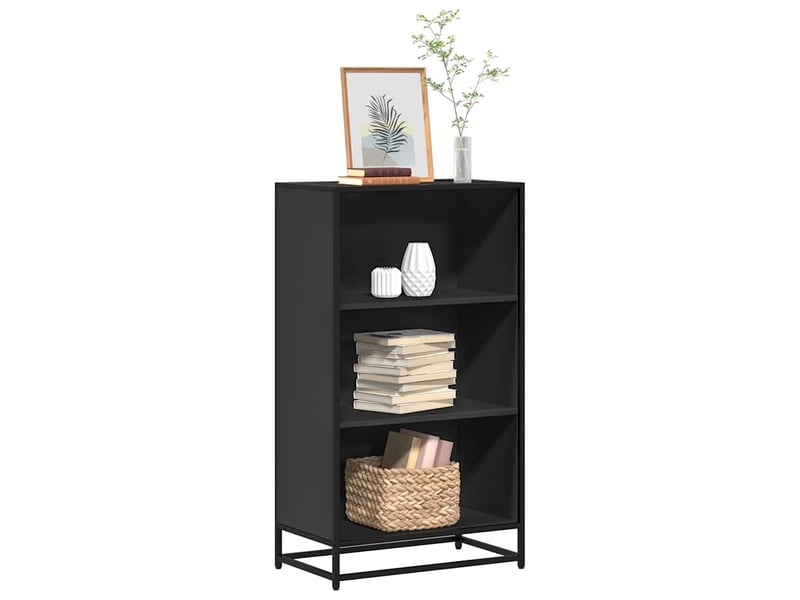  Bibliothèque, meuble de rangement salon noir 60x35x107,5 cm bois d'ingénierie  - Conforama B