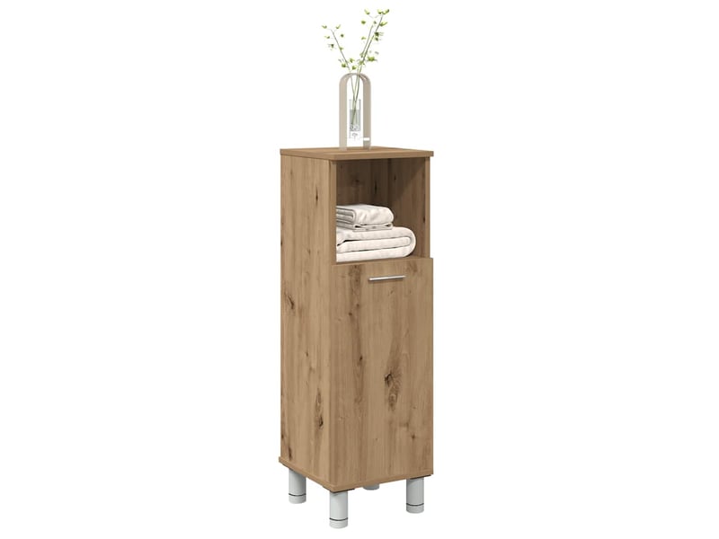  Amoire de salle de bain, meuble de rangement chêne artisanal 30x30x95 cm bois d'ingénierie  - Conforama C