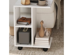Table d’appoint blanche avec roulettes – 45x35x58 cm – parfaite pour petit espace