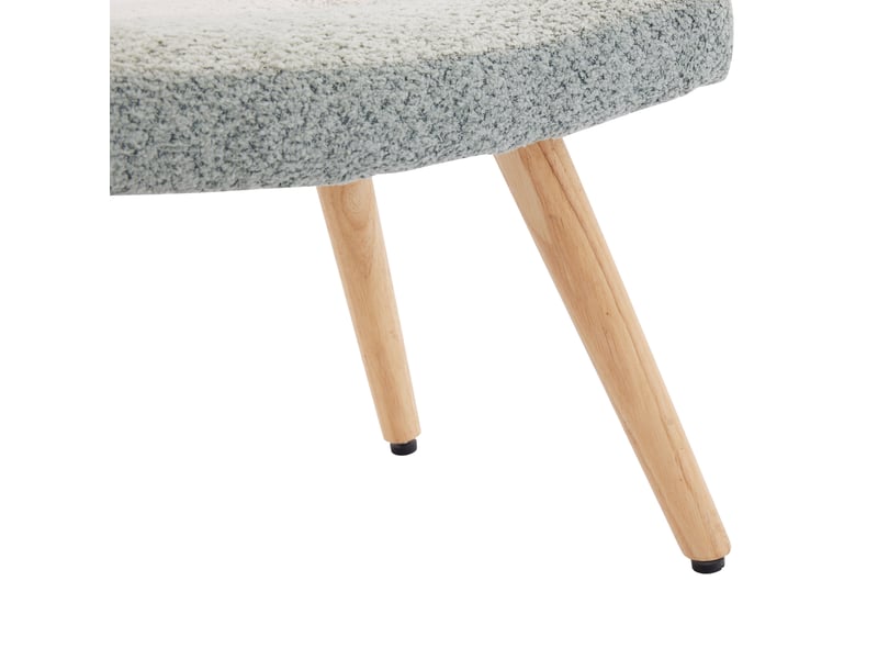 Fauteuil à bascule patchwork multicolore avec repose-pieds, pieds en bois d'hévéa, structure en fer, fauteuil salon et chambre - Conforama E