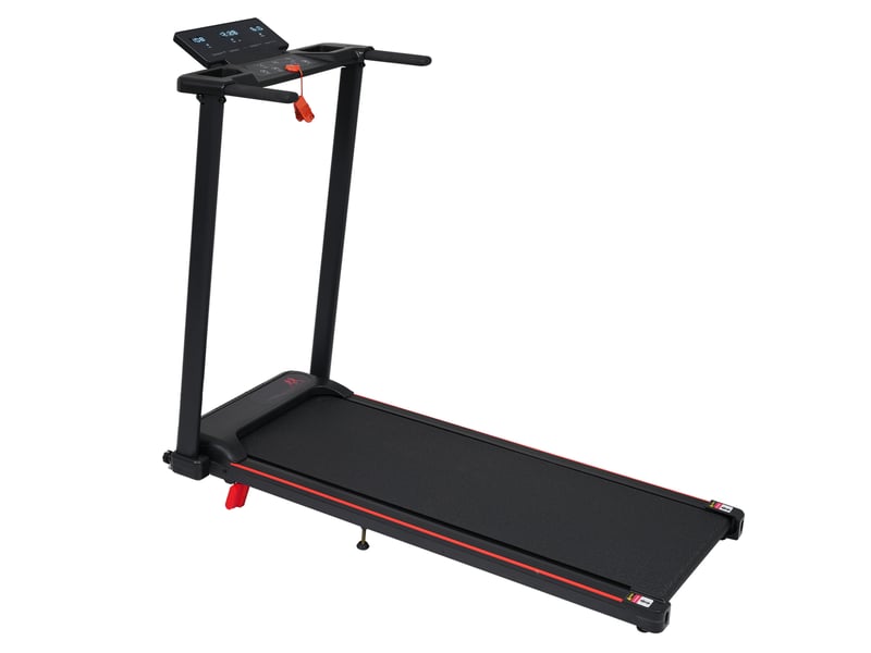  Tapis de course pliable 115 x 51 x 100 cm noir et rouge, métal, inclinaison réglable 8 % et 1-12 kmh  - Conforama D
