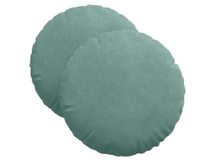 Lot de 2 coussins de siège, coussins décoratifs vert mer ø 40 x 13 cm velours cf59941