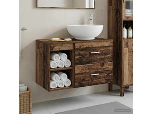 Ensemble de mobilier de salle de bain 2 pcs bois ancien shl8740