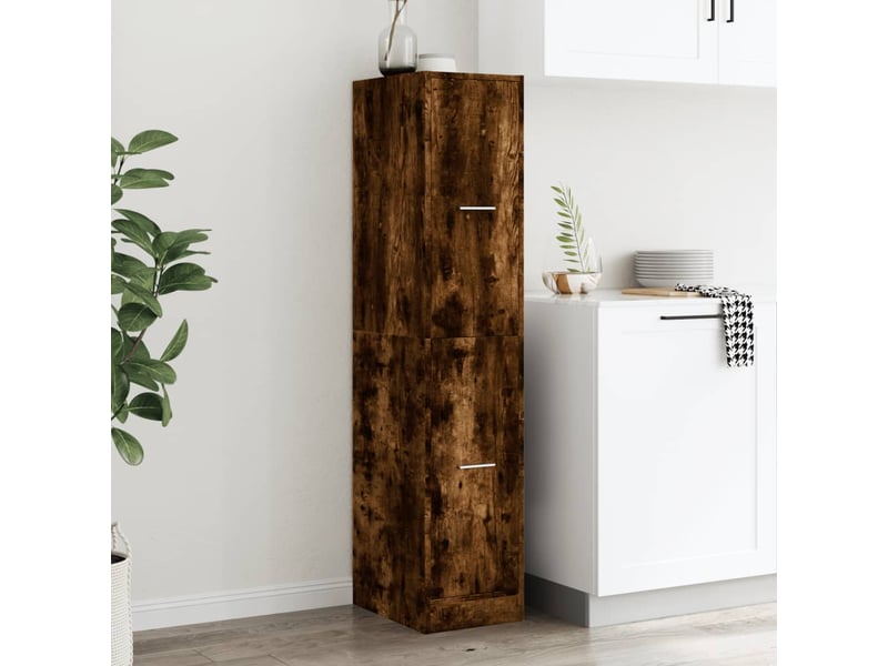  Meuble de rangement, armoire d'apothicaire chêne fumé 30x41x144,5 cm bois ingénierie  - Conforama C