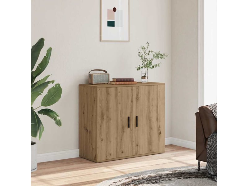  Buffet - bahut - meuble de rangement chêne artisanal 80x33x70 cm bois d'ingénierie  - Conforama B