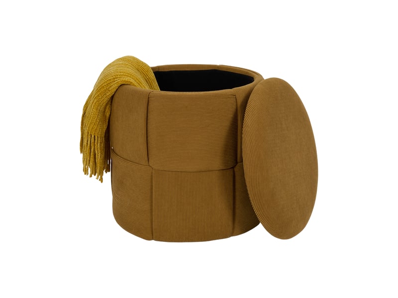 Pouf - home deco factory - jules - rangement - tressé - jaune  - Conforama C