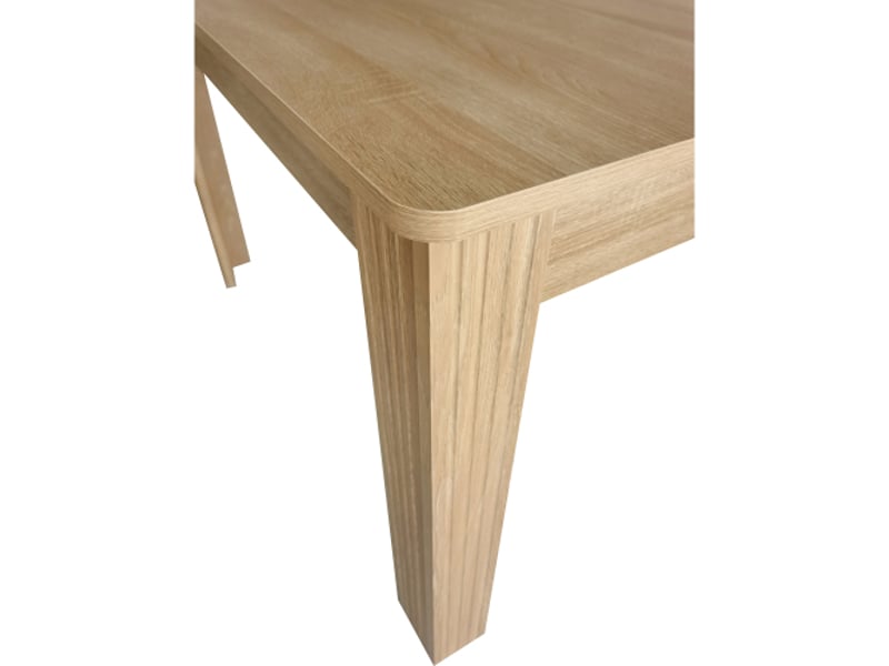 Table à manger en chêne massif rectangulaire, 4 pieds – design moderne et robuste, couleur chêne - Conforama E