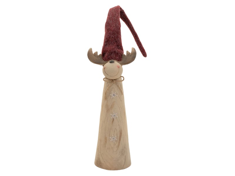  Ecd germany figurine d'élan de noël avec éclairage led, décoration d'intérieur renne avec bonnet, hauteur réglable de 80 cm à 113 cm, fonctionne à piles, statuette décorative en magnésie, marron ECD Germany GmbH - Conforama B