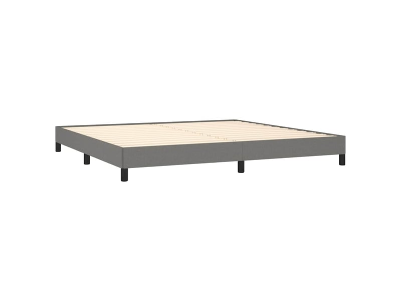  Lit double- lit adulte -  cadre de lit sans matelas gris foncé 200x200 cm tissu  - Conforama C