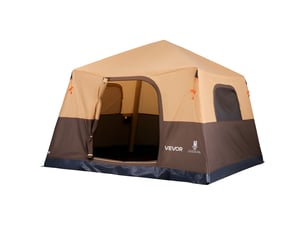 Vevor tente gonflable 4–6 personnes beige - pompe rechargeable intégrée, tubes d'air tpu, 4 grandes fenêtres en maille, montage en 7 minutes, sac de transport inclus