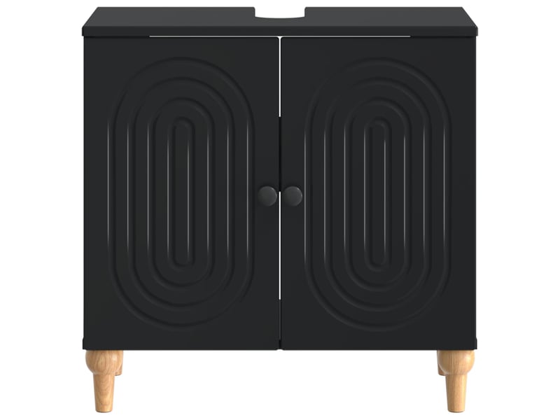  Meuble sous lavabo de salle de bain alkmaar noir cf64809  - Conforama D