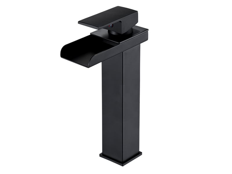 Robinet de salle de bain style cascade – mitigeur eau chaudeeau froide monotrou moderne – bec de lavabo – haut – noir: 13,8 x 6 x 29 cm LJY4293LHY - Conforama A