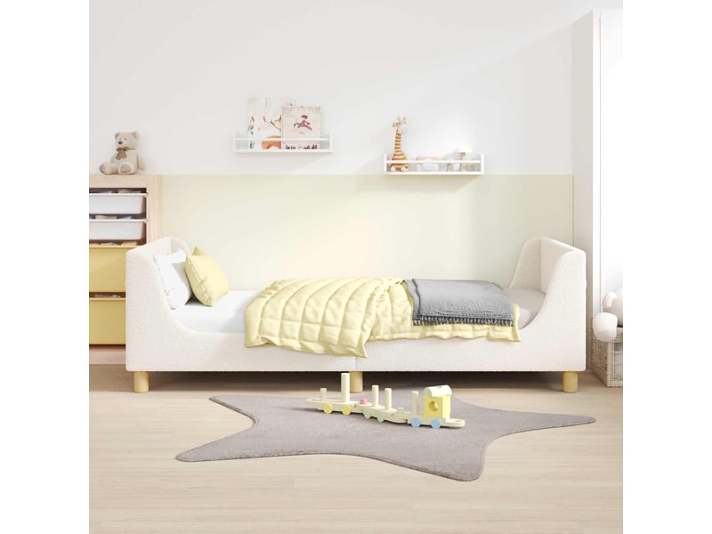  Cadre de lit pour enfants - lit jeune avec tête de lit crème 90 x 190 cm  - Conforama C