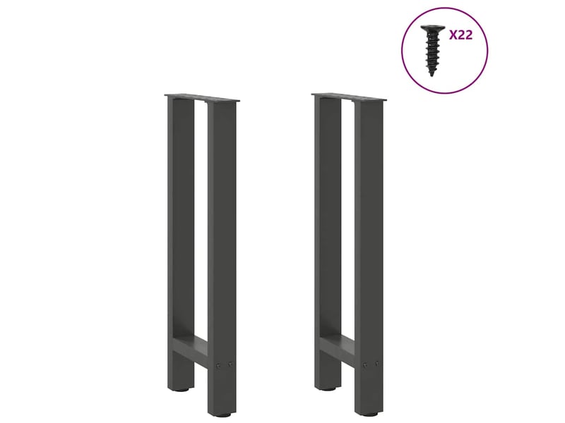  Lot de 2 pieds de console modernes 38 x 73 cm avec niveleurs réglables en acier anthracite 02_0057538  - Conforama B