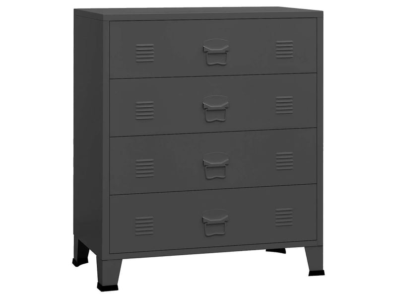  Armoire à tiroirs, commode industrielle anthracite 78x40x93 cm métal  - Conforama A