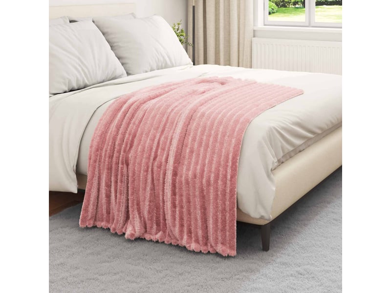  Plaid canapé rose 150x130 cm 0.45 kg polaire  - Conforama C