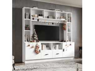 Meuble tv coloris blanc 180 cm MEUBLIV  