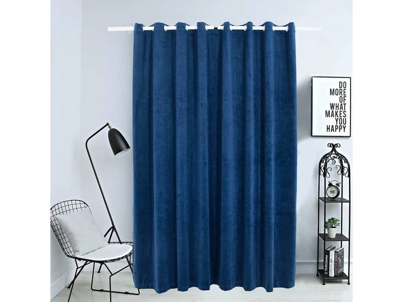  Rideau occultant, rideau black-out et anneaux velours bleu foncé 290x245 cm cf43981  - Conforama B