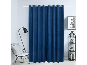Rideau occultant, rideau black-out et anneaux velours bleu foncé 290x245 cm cf43981