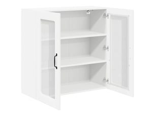 Armoire de cuisine rectangulaire moderne style épuré 80 x 31 x 80 cm en bois d'ingénierie blanc 02_0054082
