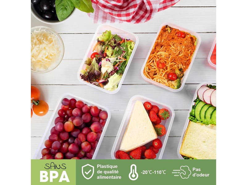 Boîtes alimentaires hermétiques yashe lot de 8, transparent  - Conforama D