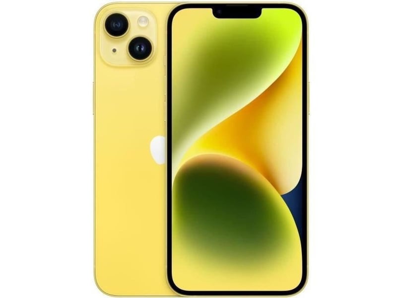  Smartphone iphone 14 plus 128 go jaune 2023 double capteur photo  - Conforama A