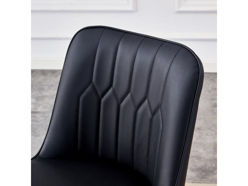  Tabourets de bar 100 cm noir en simili cuir – lot de 2, piètement métal avec repose-pieds, design élégant  - Conforama E