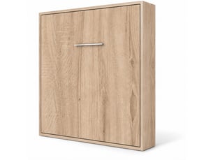 Lit escamotable vertical kola – seulement 34,5cm de profondeur, le confort d’un vrai lit-140x200-cadre chêne clair-façade chêne clair