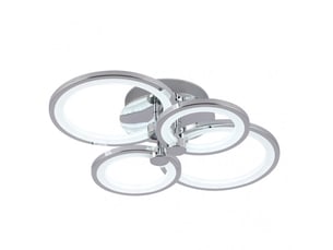 Fabrilamp sydney, plafonnier, moderne, led, 76 w, 10260 lm, 3000-4000-6500 k, chromé, 13.5 x 55 x 41 cm