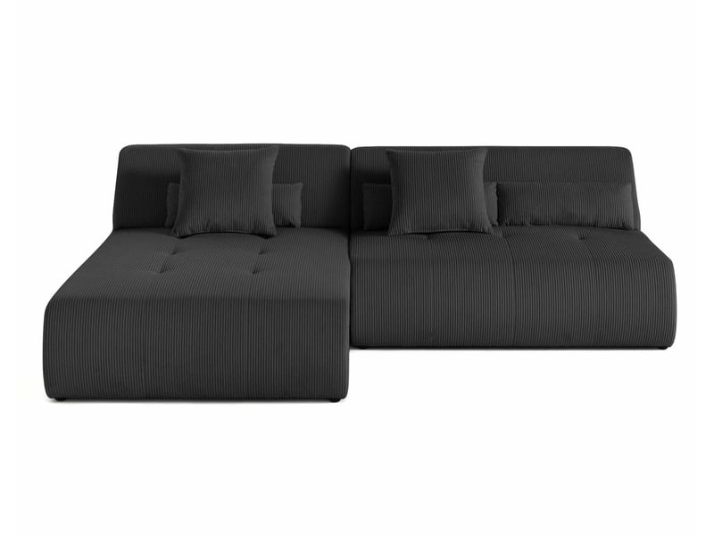  Onyx - canapé modulable d'angle réversible 4 places - en velours côtelé - lisa design - gris foncé ONYX - Conforama A