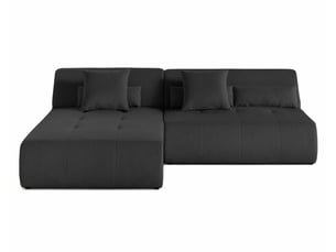 Canapé d'angle réversible fixe BESTMOBILIER ONYX 4 places Velours Gris foncé
