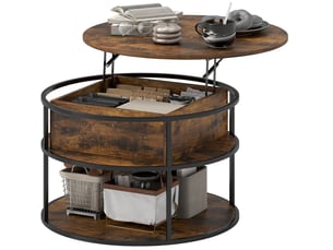 Table basse rond(e) coloris marron <strong>WISHDOR</strong> <strong></strong> - 80 cmx80 cm