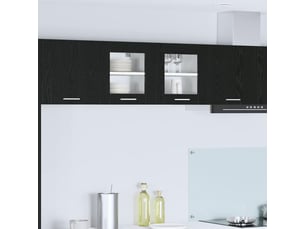 Meuble de rangement cuisine, armoire suspendue chêne noir 40x31x40cm bois d'ingénierie