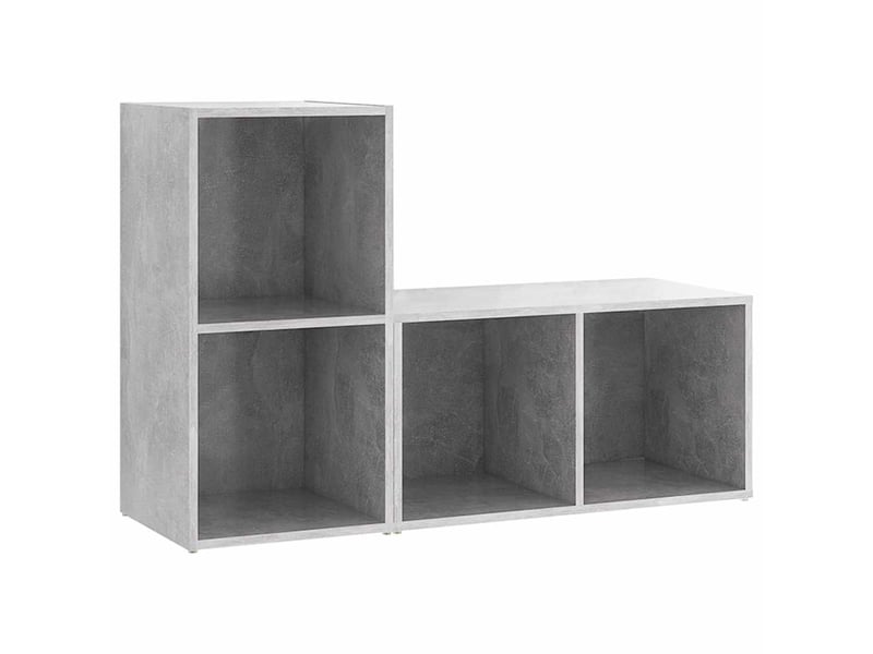  Meubles tv - banc tv - meuble de rangement 2 pcs gris béton 72x35x36,5 cm bois d'ingénierie  - Conforama A
