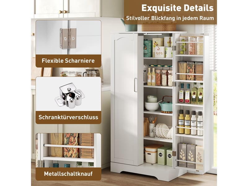 Buffet compact 60x35x128 cm idéal petites cuisines avec double porte et rangements - Conforama D