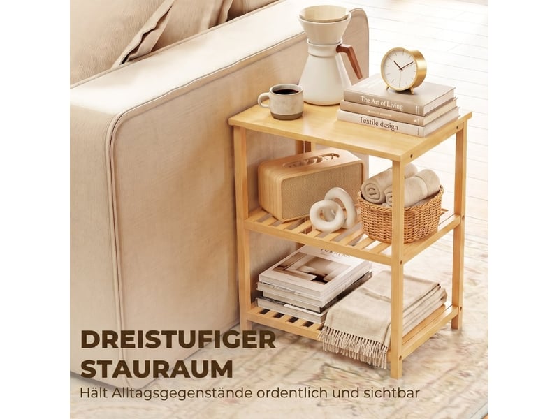  Table d'appoint 40,6x30 cm à 3 niveaux couleur naturelle  - Conforama E