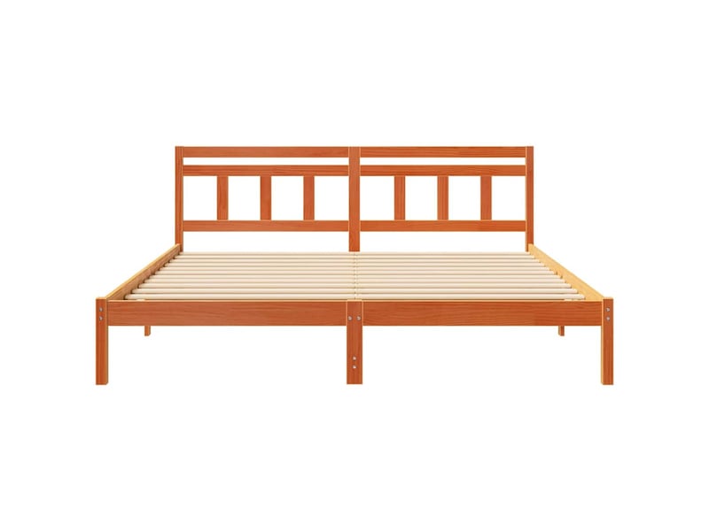  Lit double- lit adulte -  cadre de lit marron 200 x 200 cm pin massif  - Conforama D