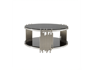 Table basse rond(e) coloris bicolore ULQENI - 80 cmx80 cm