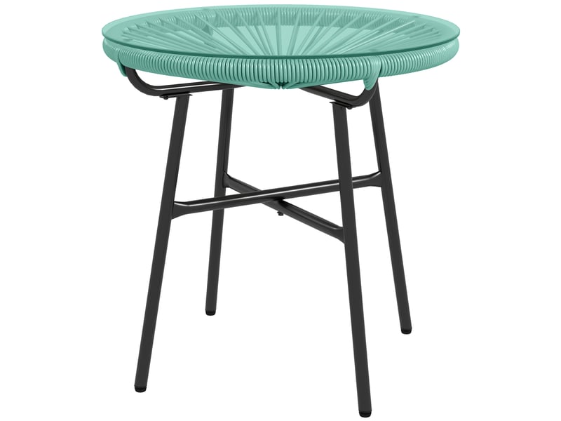  Table basse de jardin ronde métal vert 50x50x50cm  - Conforama A