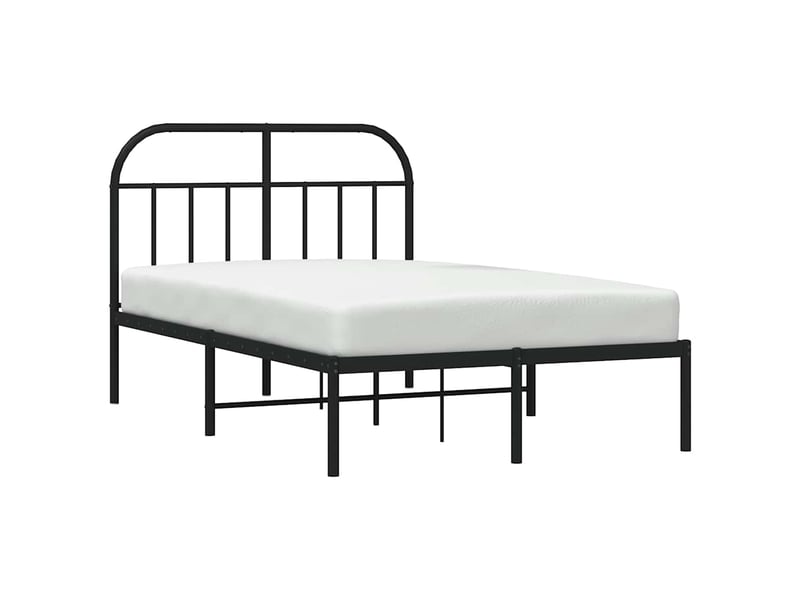  Lit double- lit adulte -  cadre de lit métal sans matelas avec tête de lit noir 120x190cm  - Conforama D