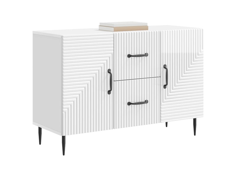  Buffet - bahut - meuble de rangement blanc brillant 89 x 34,5 x 60 cm bois d'ingénierie  - Conforama C
