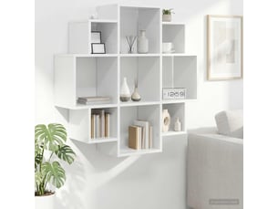 Étagère murale, étagère suspendue blanc 90 x 25 x 90 cm bois d'ingénierie cf42050