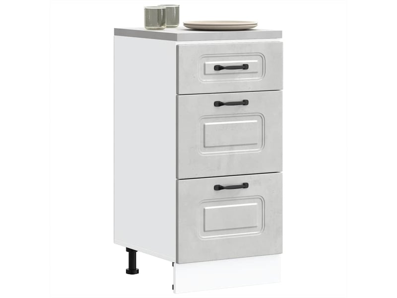  Meuble de rangement, armoire de cuisine kalmar gris béton bois d'ingénierie shl2872  - Conforama B
