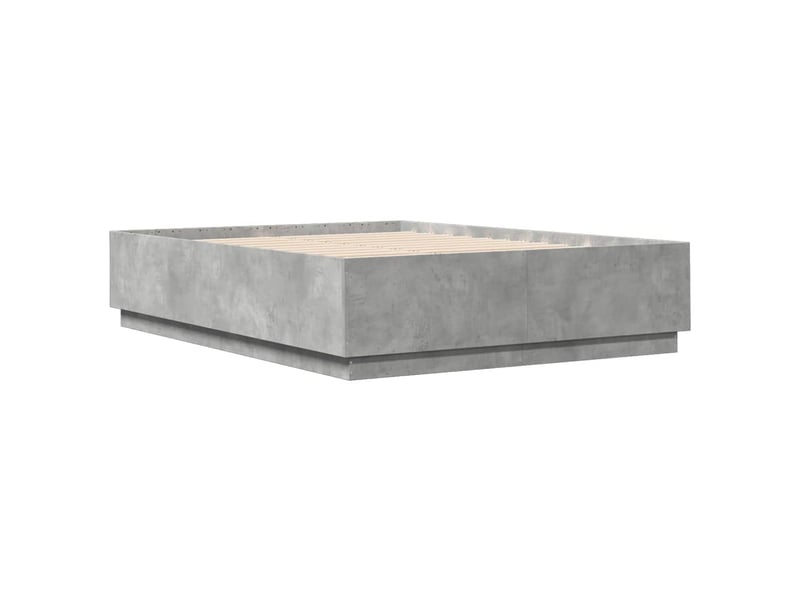  Lit double- lit adulte -  cadre de lit sans matelas gris béton 150x200 cm  - Conforama B