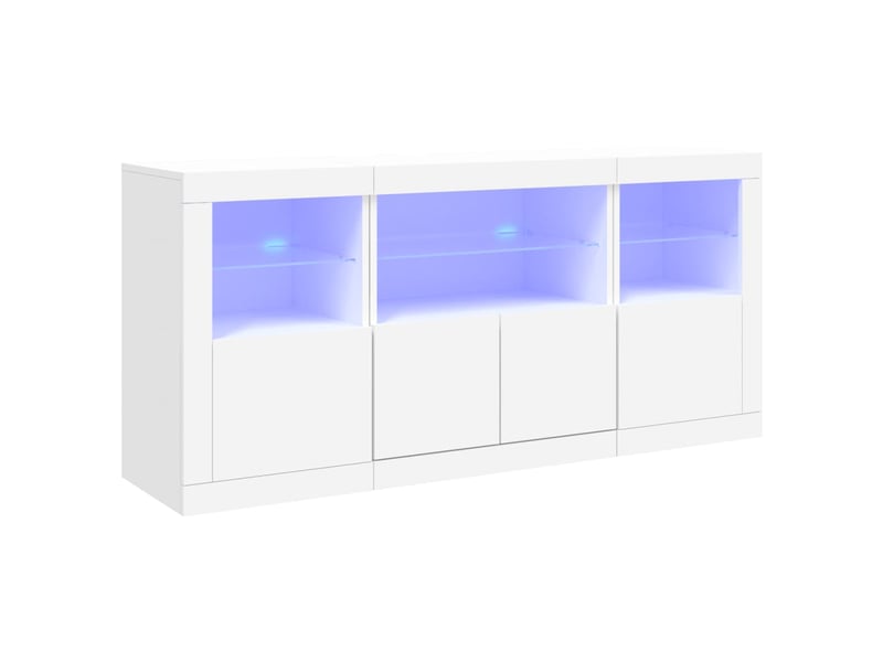 Buffet - bahut - meuble de rangement avec lumières led blanc 142,5x37x67 cm - Conforama A